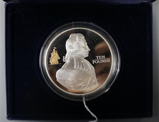 2005 Royal Mint silver proof Battle of Trafalgar commemorative coin sets - all cased with certificates